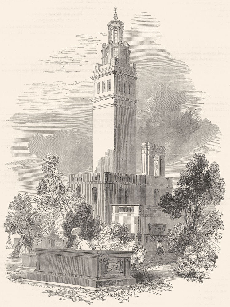 BATH. Beckford's Tower 1850 old antique vintage print picture